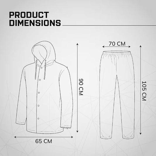 Rainsuit Jacket & Pant | Transparent | Waterproof Raincoat for Men & Women | Lightweight, Reusable Rain Wear for Bike & Outdoor Use
