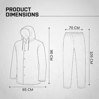 Rainsuit Jacket & Pant | Grey | Waterproof Raincoat for Men & Women | Lightweight, Reusable Rain Wear for Bike & Outdoor Use