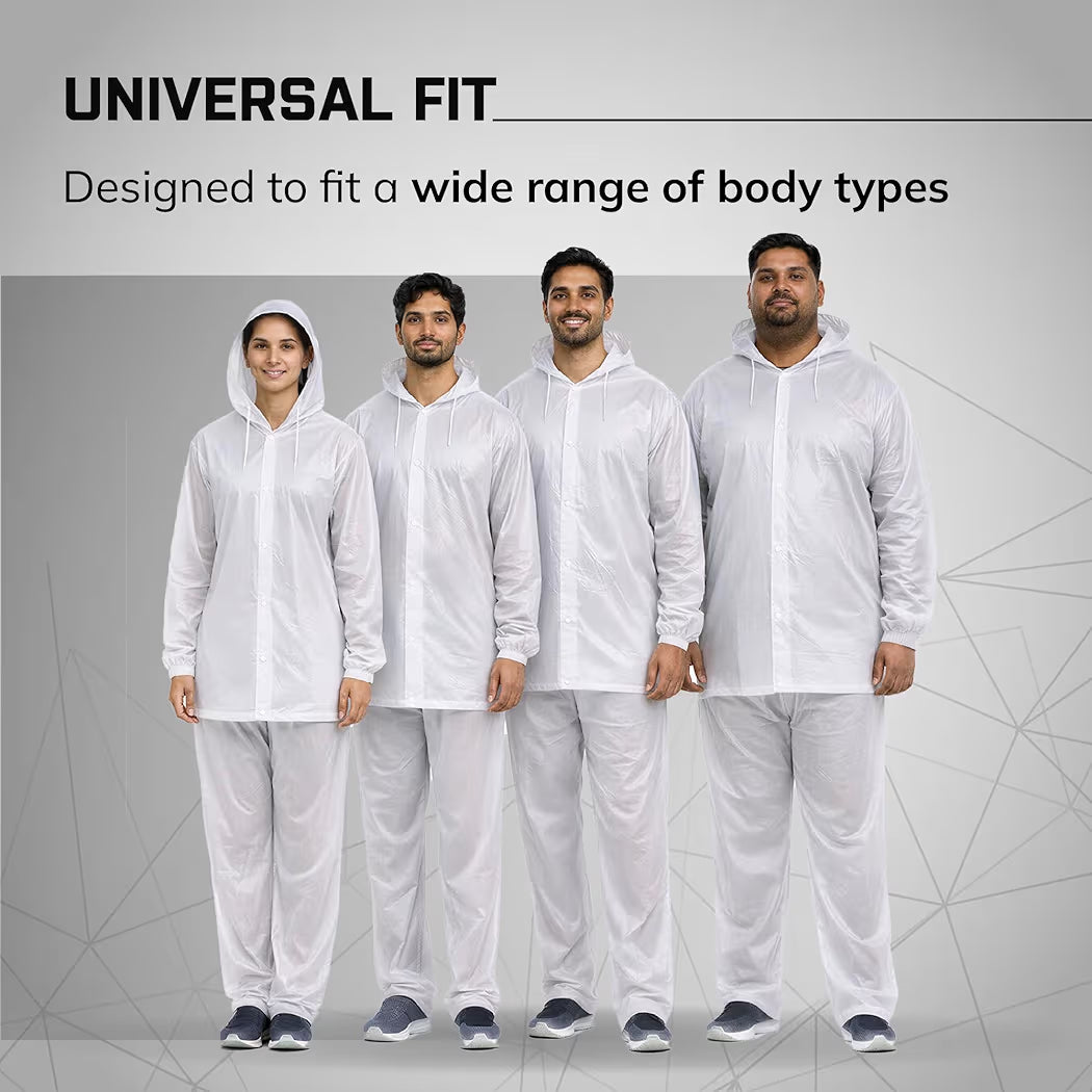 Rainsuit Jacket & Pant | Transparent | Waterproof Raincoat for Men & Women | Lightweight, Reusable Rain Wear for Bike & Outdoor Use