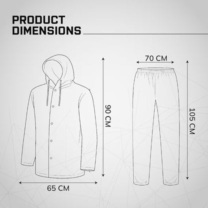 Rainsuit Jacket & Pant | Transparent | Waterproof Raincoat for Men & Women | Lightweight, Reusable Rain Wear for Bike & Outdoor Use