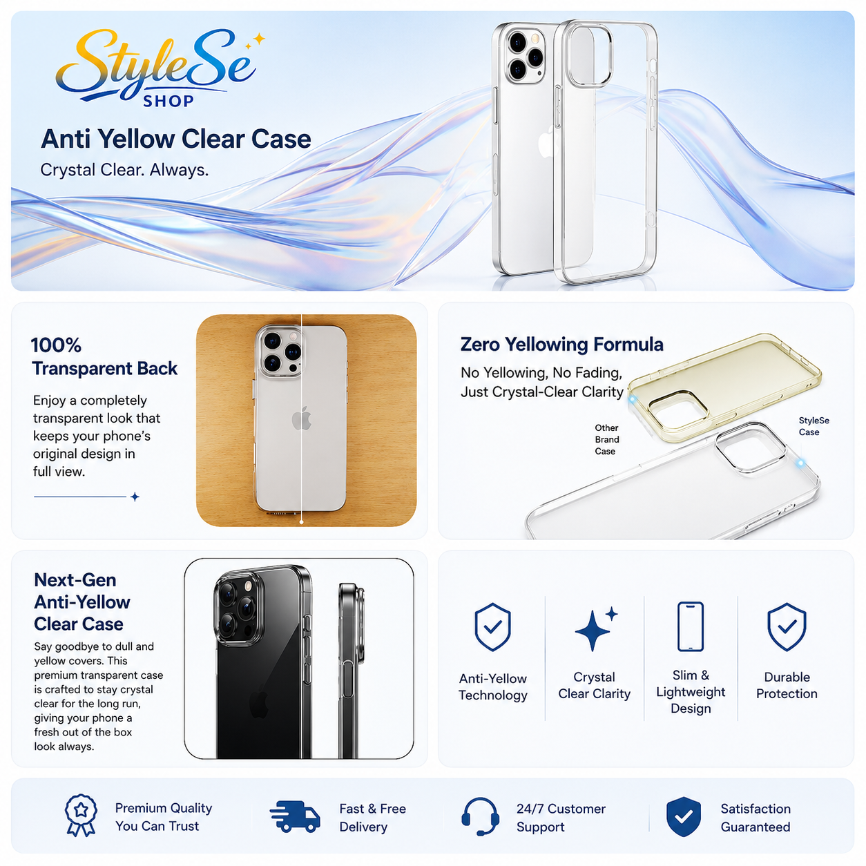 ANDROID MODELS Anti Yellow Premium Crystal Clear Transparent Case (Order & Then WhatsApp Model)