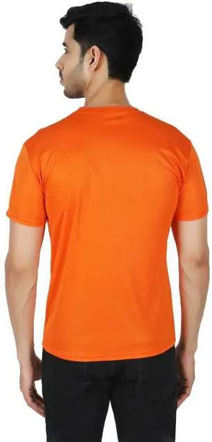 Pack of 5 Men's Solid Round Neck Polyester T-Shirts – Multicolor